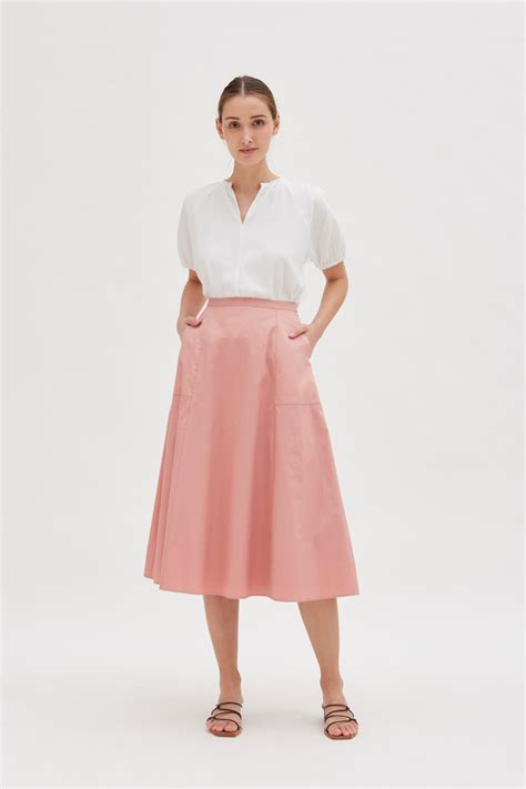 Cotton A-line Midi Skirt - Our Second Nature