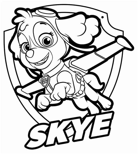 Happy Paw Patrol Skye Coloring Page - Free Printable Coloring Pages for ...