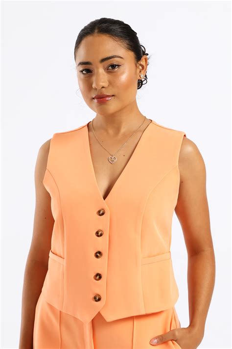 Sleeveless Waistcoat - Peach – LEGiT