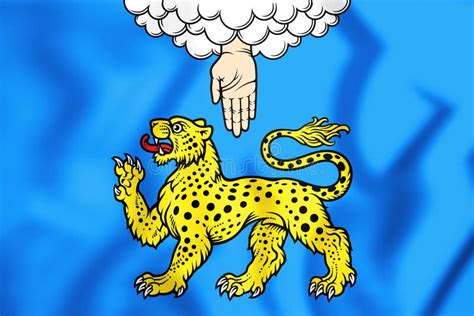 3D Flag of Pskov, Russia. stock illustration. Illustration of ...