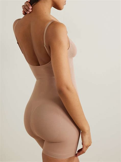 skims seamless sculpt mid thigh bodysuit sienna net  porter