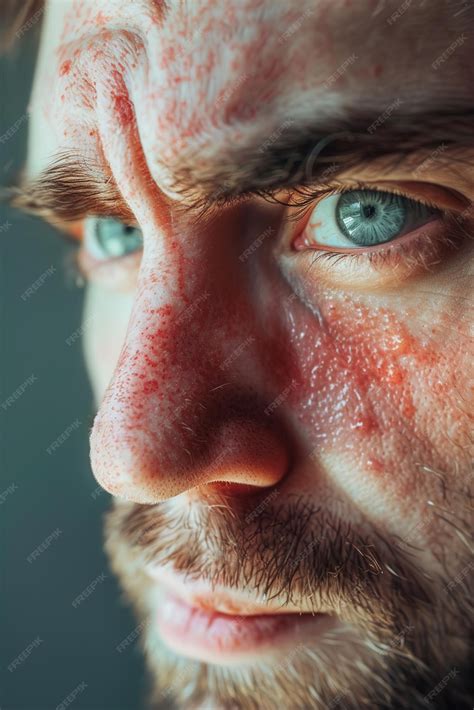 Premium Photo | Closeup of a mans face with superimposed redness