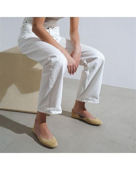 row gemma beige suede ballet flats  natural lyst uk