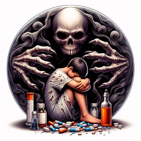 Drug addiction illustration | Premium AI-generated image