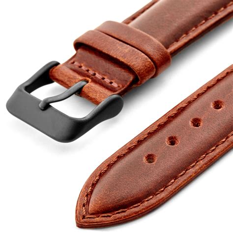 black buckle vintage brown leather  strap  stock seizmont