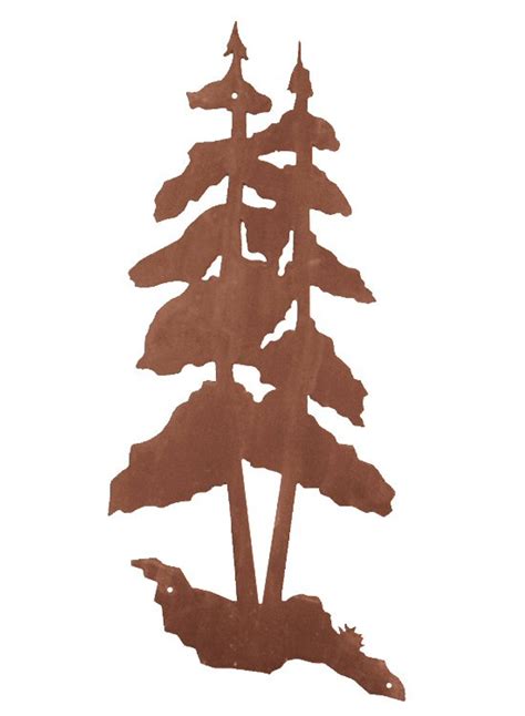 pine trees metal wall art nature wall decor