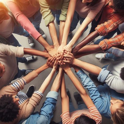 Premium AI Image | group of people holding hands in unity symbolizing ...