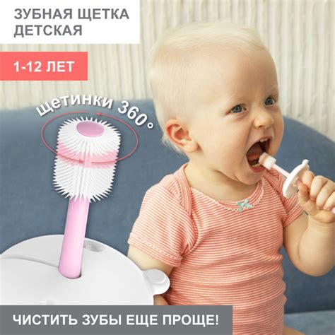 Зубная щетка детская силиконовая 360 градусов - купить с доставкой по ...