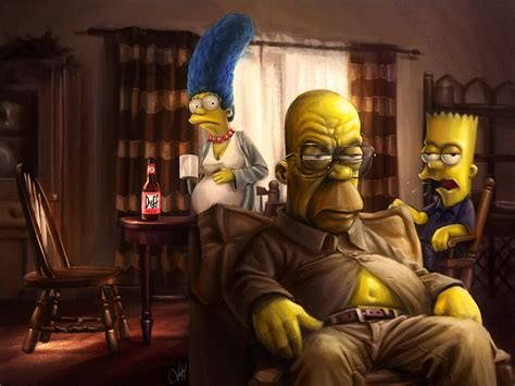 Download wallpaper Breaking Bad, The Simpsons, Homer, Marge, Bart