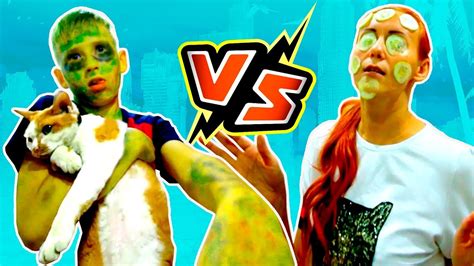 Мама и ЗОМБИ 🤢 Челлендж Зомби Цунами - YouTube