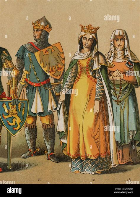 History of Germany. 1300-1350. From left to right, 12: Louis IV the Bavarian (1282-1347), 13 ...