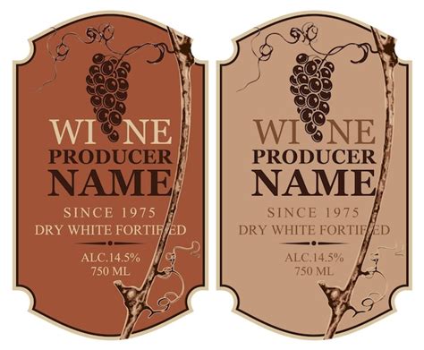 premium vector set  labels  wine bottle