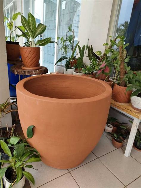 jual pot besarpot diameter  cm pot tanaman  gerabah tanah liat