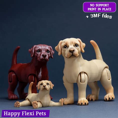 🐕 Labrador retriever realistic dog articulated flexi toy (#31)・ 3D File
