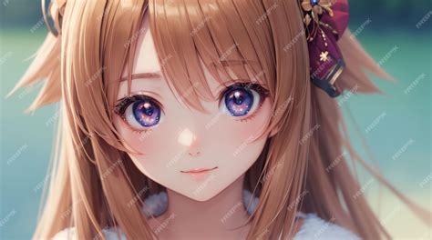 Premium AI Image | Cute girl with kawaii eyes anime style for idea or ...