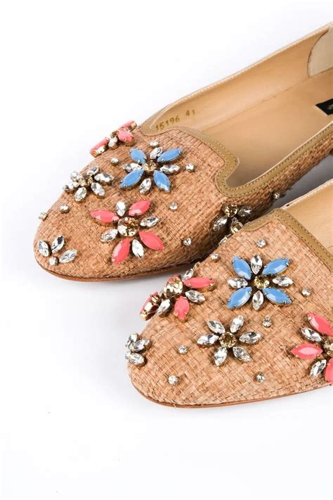 Dolce&Gabbana | Плетеные балетки с камнями (10616) | FASHION LAVKA