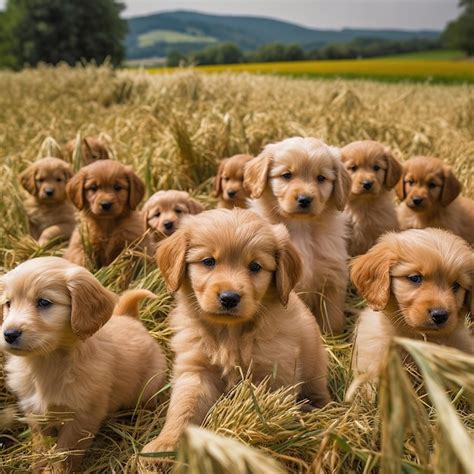 Premium AI Image | happy puppies playing together