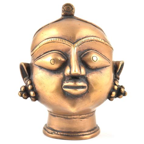 brass gauri head statue