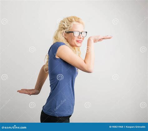 Funny Woman Making Funny Moves Stock Photo - Image of hipster, cunning ...