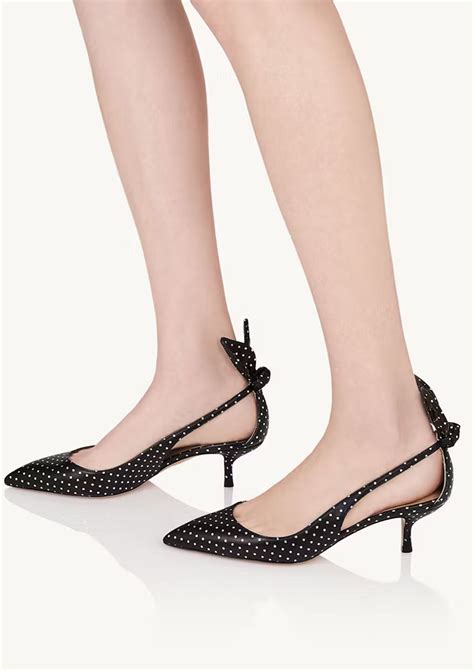 Aquazzura | Bow Tie Pump 50 | Black/Silver