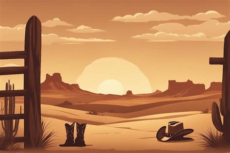Premium AI Image | wild west cartoon composition with outdoor landscape ...