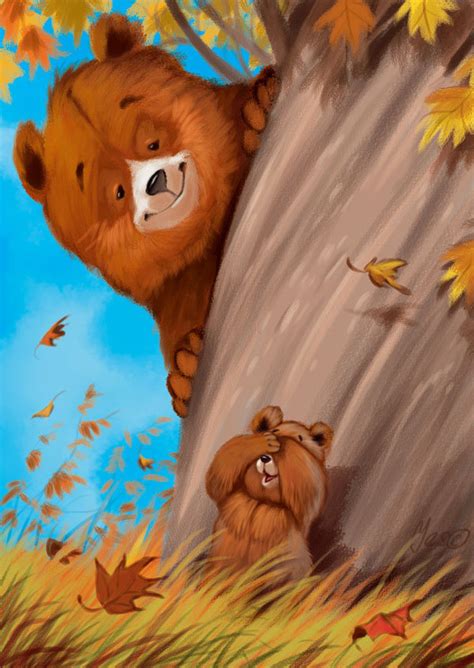Иллюстрация папа мишка и сын в стиле детский | Illustrators.ru