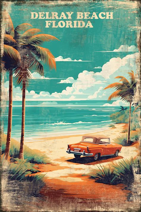 Delray Beach retro vintage poster by Jannix77 on DeviantArt