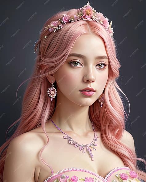 Premium AI Image | Beautiful girl princess pink dress and hair