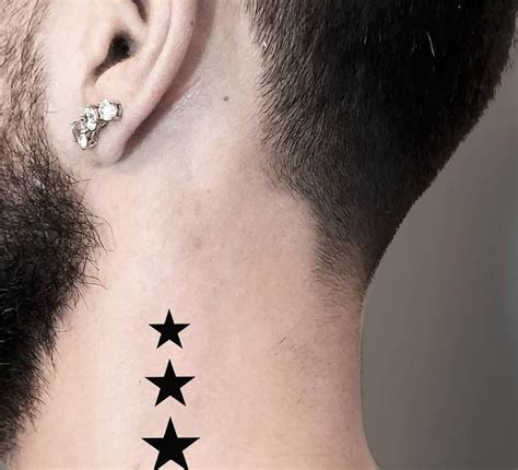 Star Tattoo On Neck For Men