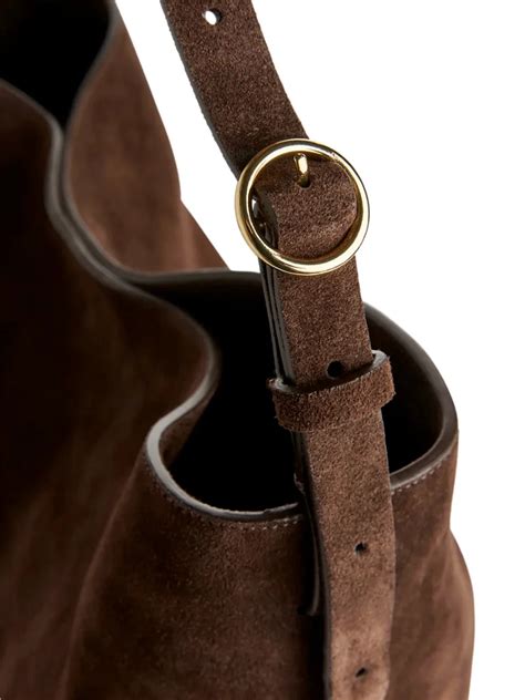 ARKET Suede Tote Bag in Dark Brown | endource