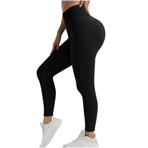 BUIGTTKLOP Leggings for Women High Waisted Ribbed Yoga Pants Butt