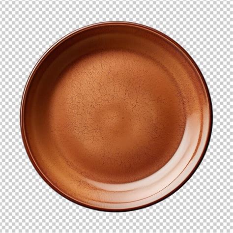 premium psd brown plate isolated  transparent background