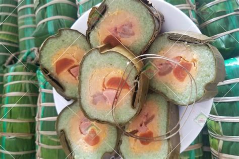 Bánh tét Trà Cuôn, bánh tét lá cẩm ngon