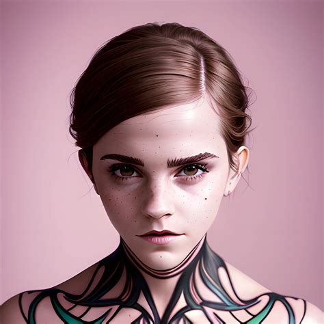 a bold full body pose of Emma Watson, in wonder wooman bodypainting