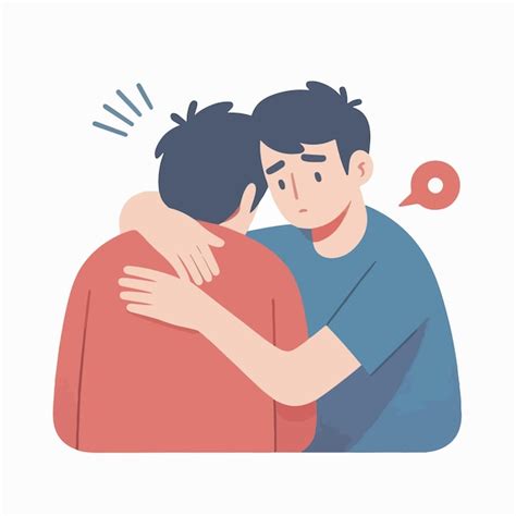 Vector of young people hugging a sad friend | Premium AI-generated vector