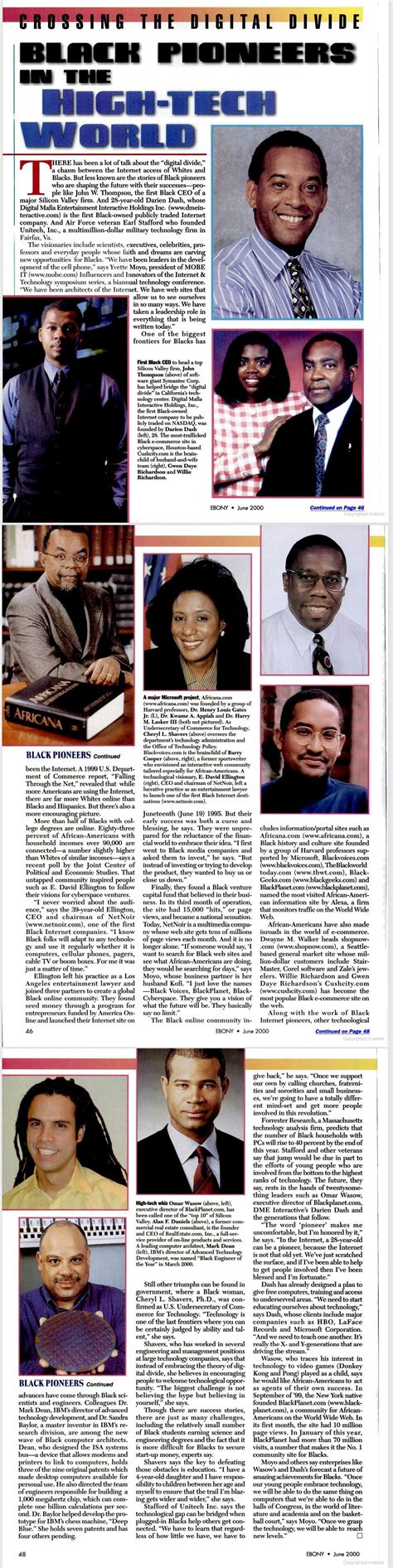 Black Pioneers in the High-Tech World - Culture, Race & Economy