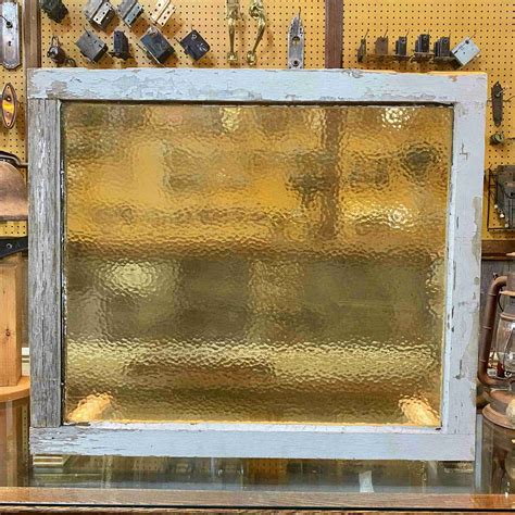 Antique Yellow Glass Window - Historic House Salvage