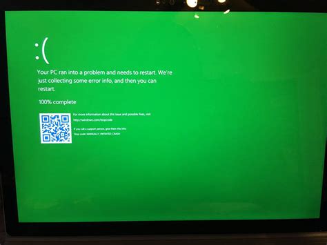 Синий экран смерти в Windows 10 теперь станет зеленым экраном смерти ...