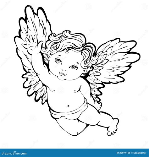 Ange illustration de vecteur. Illustration du mignon - 35074136