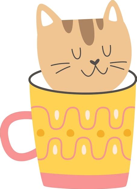 Premium Vector | Cat in cup