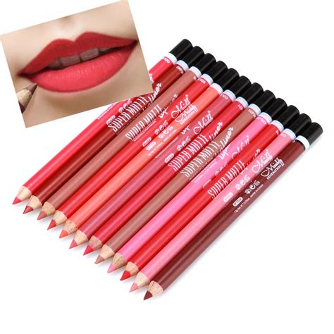 12 Colors Set Lip Liner Pencil Lot Waterproof Long Lasting Matte ...