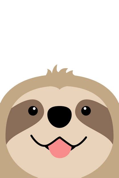 Premium Vector | Smiling sloth face flat design
