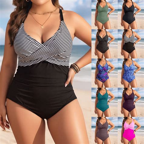 Plus Size Swimsuit One Piece Bathing Suits for Women Tummy Control