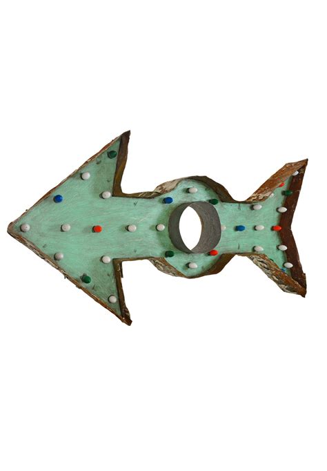 metal arrow sign with lights — ARCHITECTURAL ANTIQUES