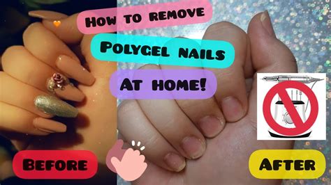 HOW TO: REMOVE POLYGEL NAILS AT HOME! NO E-FILE REQUIRED! - YouTube