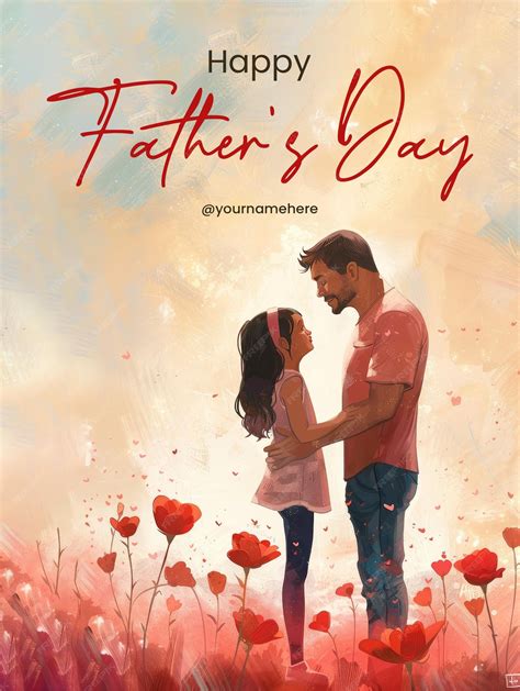 premium psd happy fathers day poster template   father  son