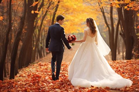 Premium AI Image | Wedding in Autumn in a traditional color palette