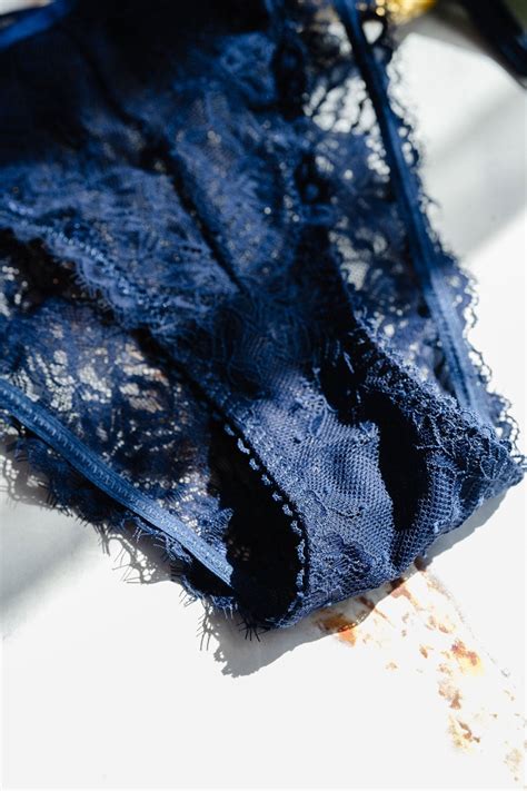 Lacy Side Tie Panty - Navy | Mentionables