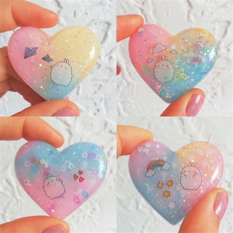 I got some molang stickers and resin and made these! : r/molang