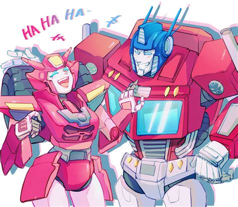 optimus prime and elita one (transformers and 1 more) drawn by shisan